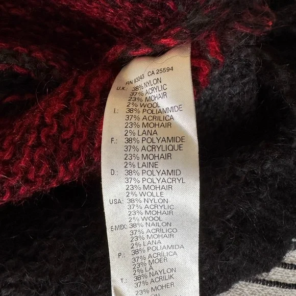 Diesel Men’s Mohair Red and Gray Sweater size L - Picture 7 of 7